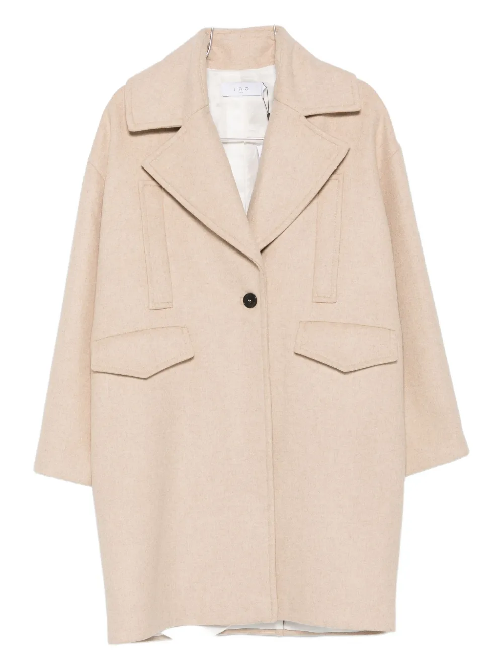Iro Flap-pocket Buttoned-up Coat In Neutral