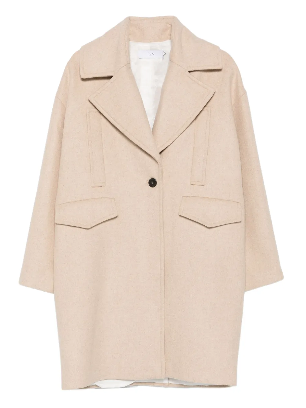 IRO flap-pocket buttoned-up coat Beige