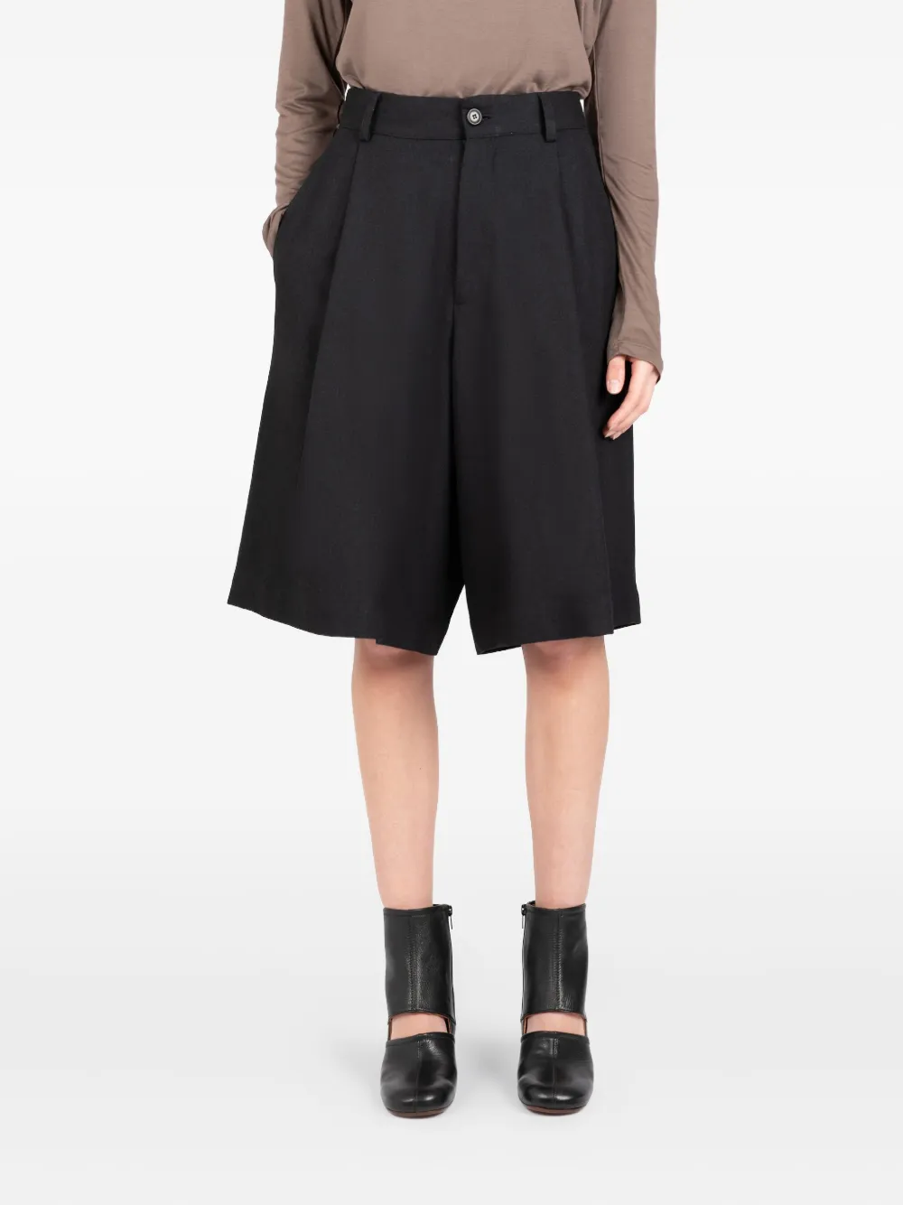 Société Anonyme pleated pocketed tailored shorts Zwart