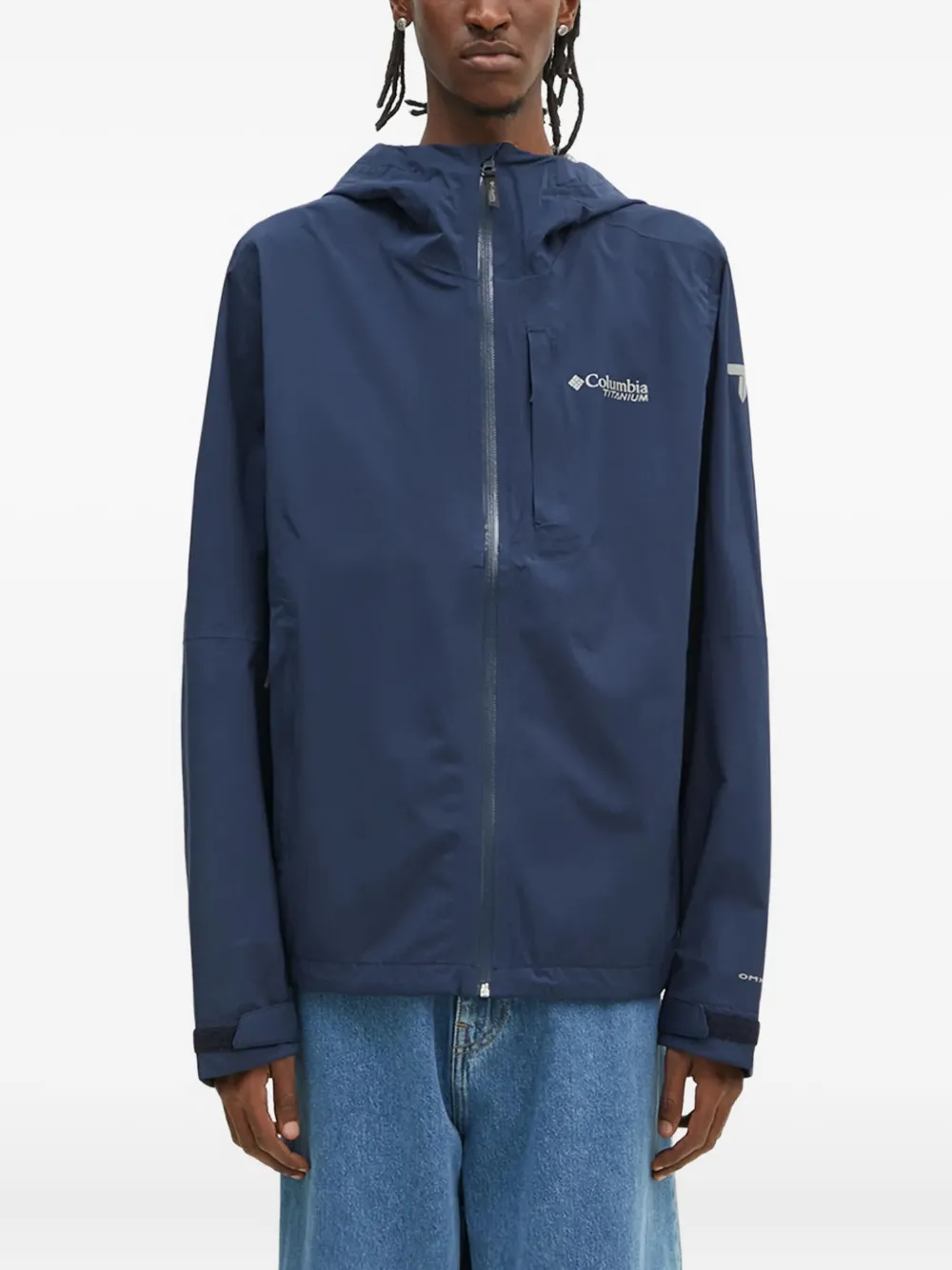 Columbia Hooded Zip-front Jacket In Blue