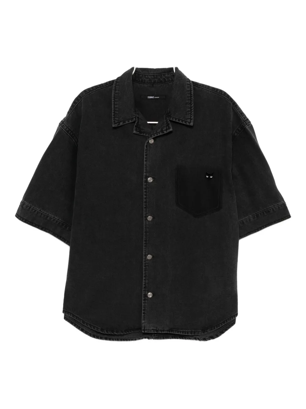 SONGZIO Denim overhemd met open kraag Grijs