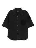 SONGZIO open collar denim half shirt - Grey