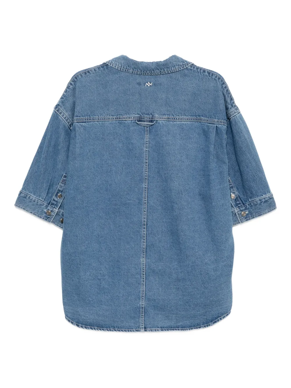 SONGZIO Denim overhemd met open kraag Blauw