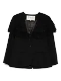 Sea lace-trimmed pinstripe jacket - Black