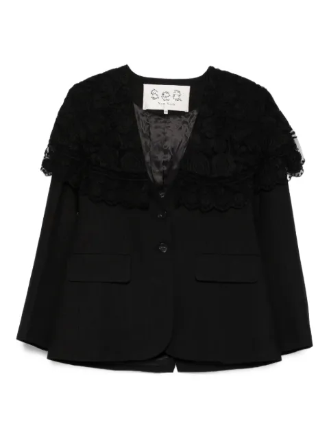 Sea lace-trimmed pinstripe jacket