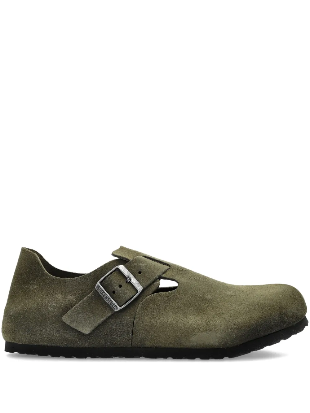 Birkenstock London buckle-detail suede mules Green