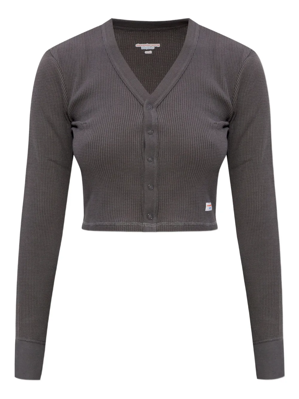 Alexander Wang waffle-knit button top Grijs