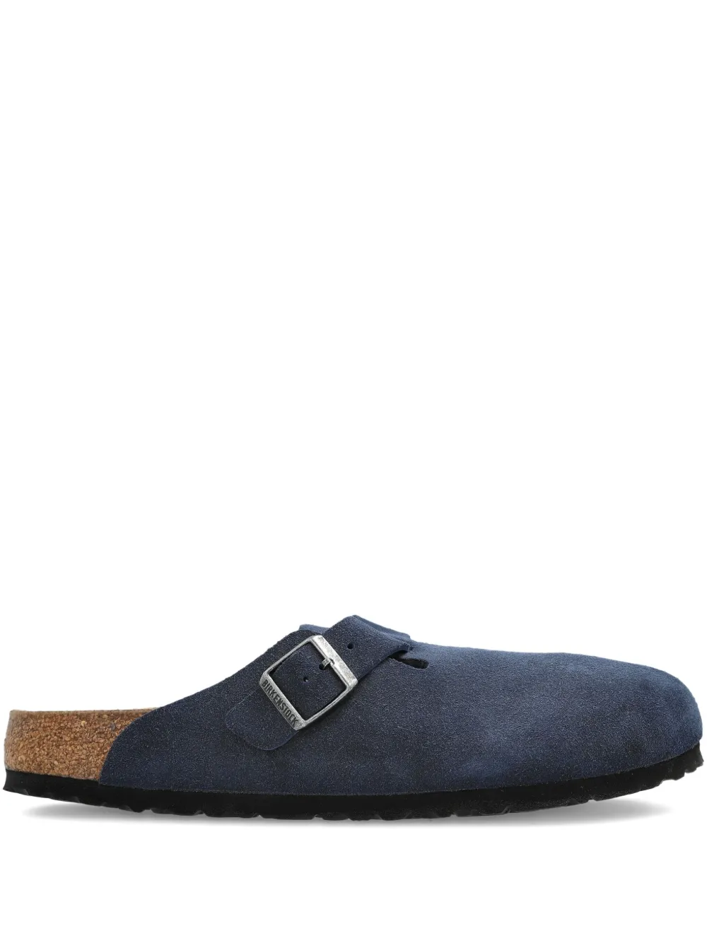 Birkenstock Boston buckle suede slip-ons Blue