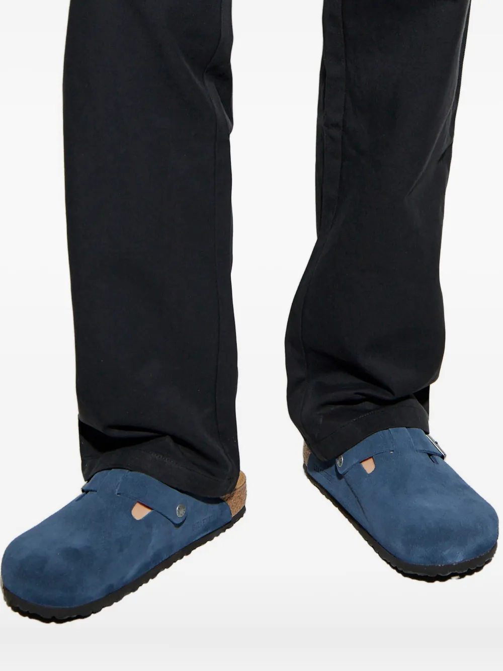 Birkenstock Boston buckle suede slip-ons Blue