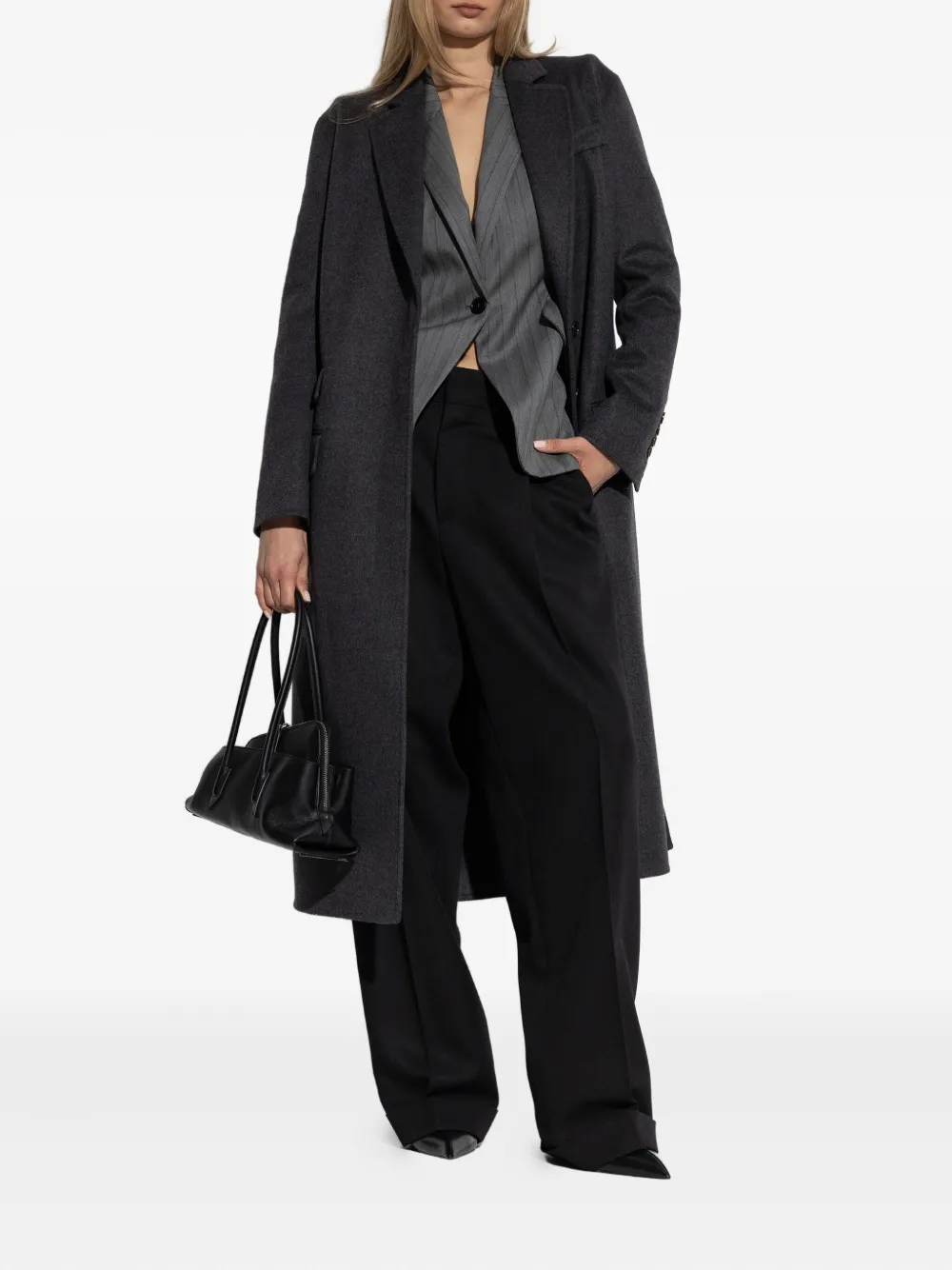 TOM FORD single-breasted wool coat Grijs