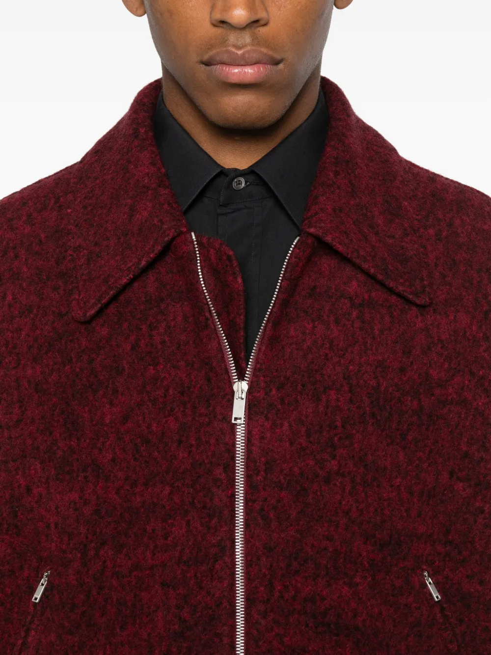 Jil Sander Gebreid bomberjack Rood