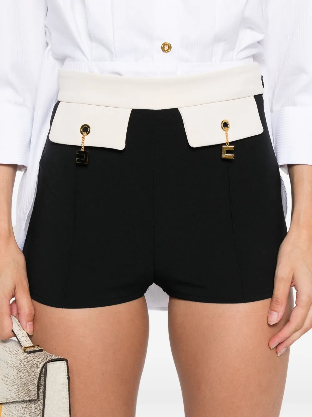Elisabetta Franchi contrast-panel shorts Zwart