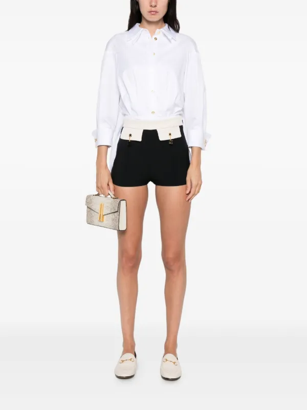 Elisabetta Franchi contrast-panel Shorts | Black | FARFETCH GR