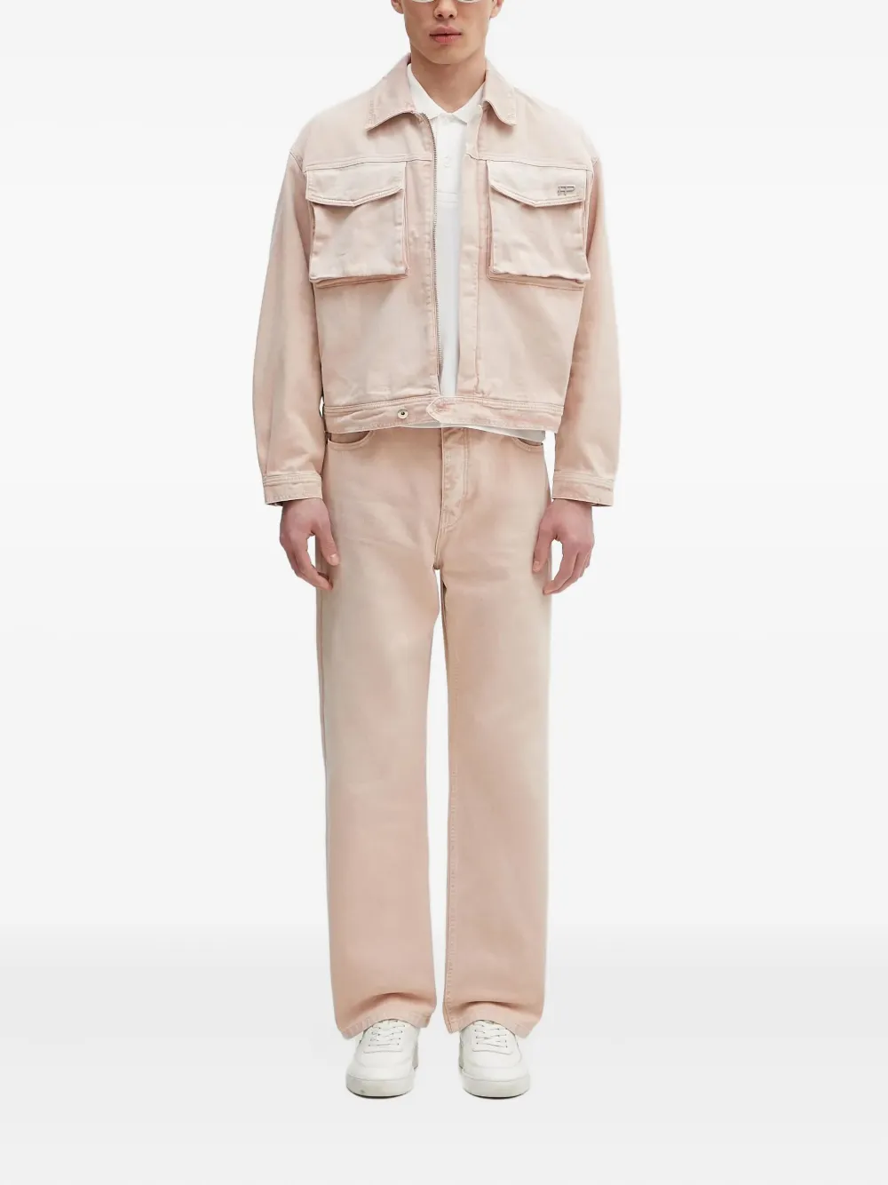 Filling Pieces Rose Dawn flap-pocket shirt jacket Roze