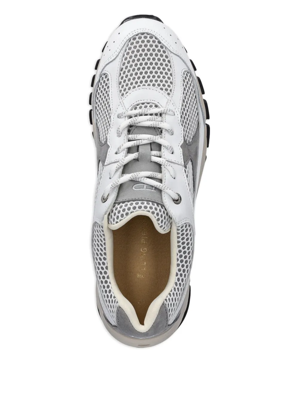 Filling Pieces Oryon mesh-panel leather sneakers Grey