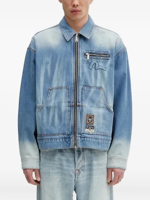 EVISU embossed-logo denim jacket