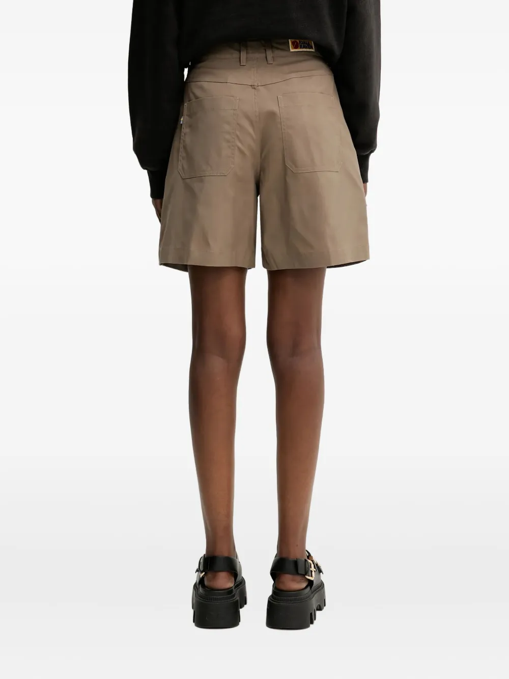 Fjall Raven Pleated Tailored Shorts In Brown