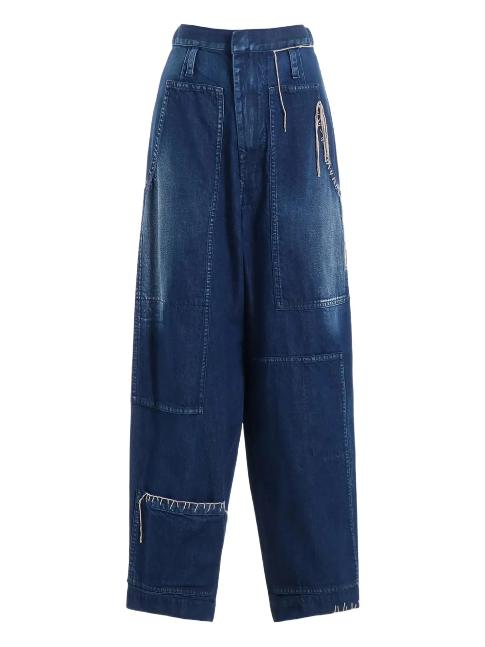 Y's Patchwork Jeans In Black