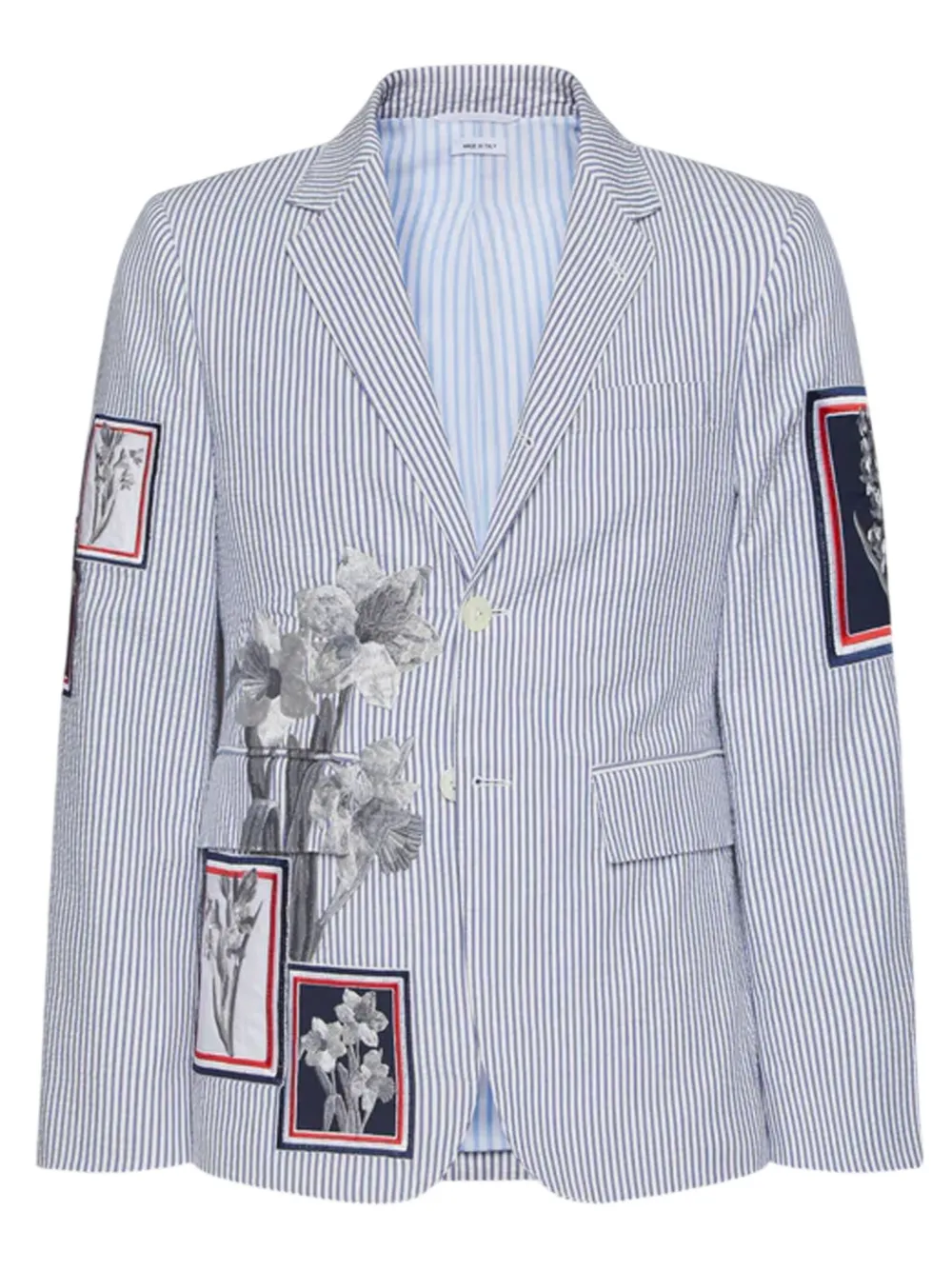 Thom Browne striped floral-embroidered blazer | Blazers | Image 2