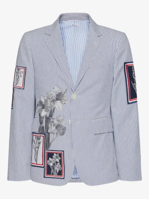 Thom Browne blazer con bordado floral