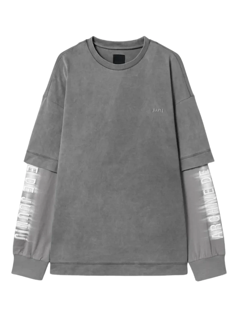 Juunj Layered Long-sleeve T-shirt In Gray