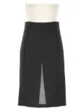 pushBUTTON semi-sheer skirt - Black