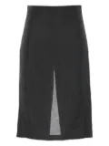 pushBUTTON semi-sheer skirt - Black