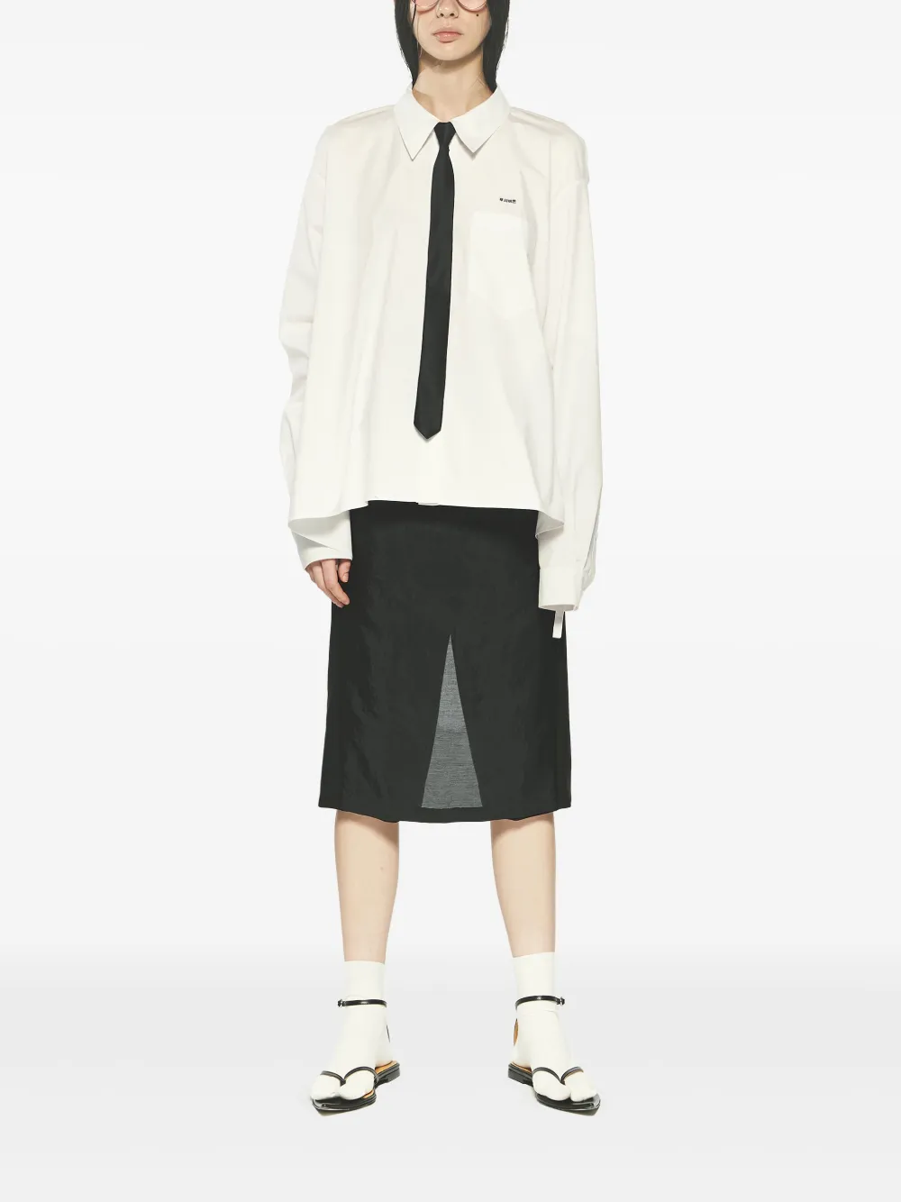 PushBUTTON Semi-doorzichtige rok - Zwart