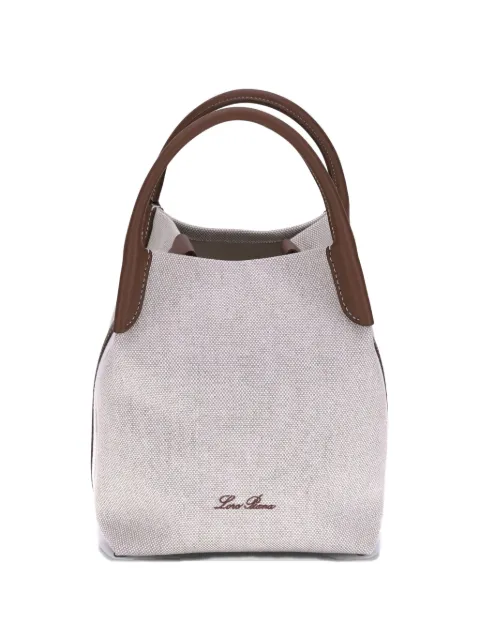 Loro Piana micro Bale leather-trim tote bag