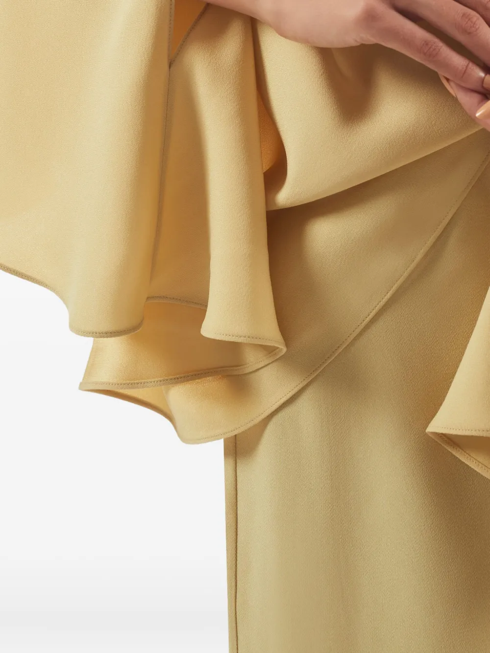 Taller Marmo Eolia draped-sleeve maxi dress Beige