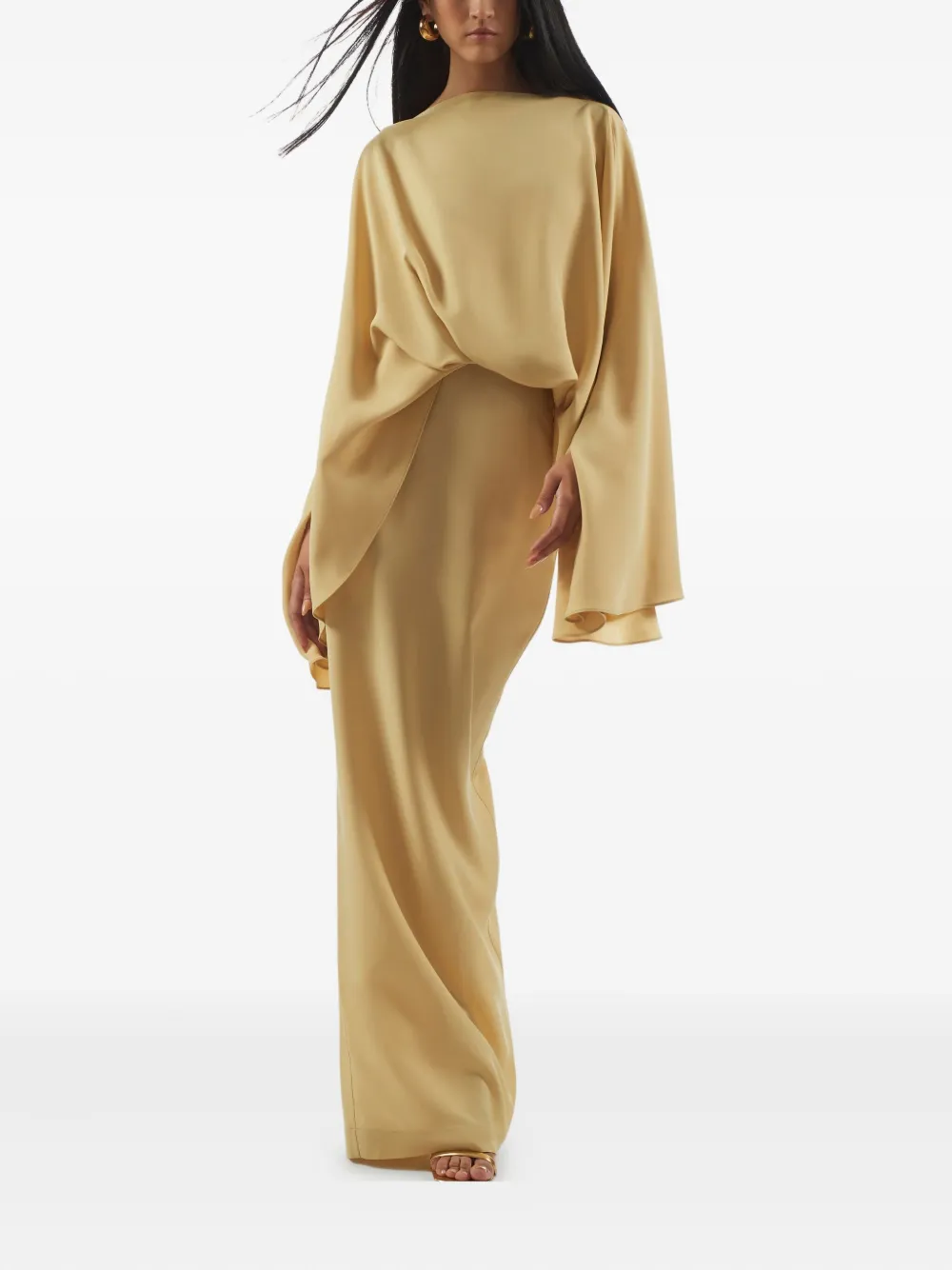 Taller Marmo Eolia draped-sleeve maxi dress | Evening Dresses | Image 2