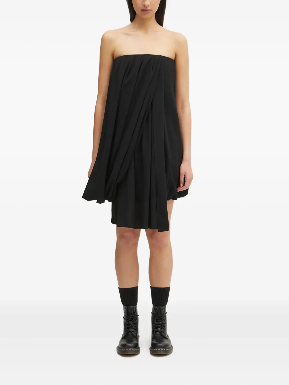 JW Anderson draped bustier strapless dress Zwart