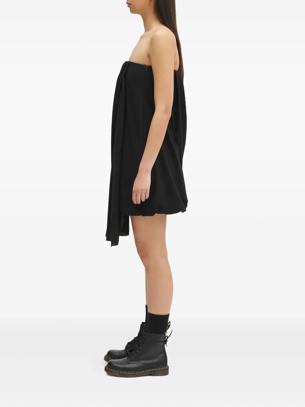 JW Anderson draped bustier strapless dress Zwart