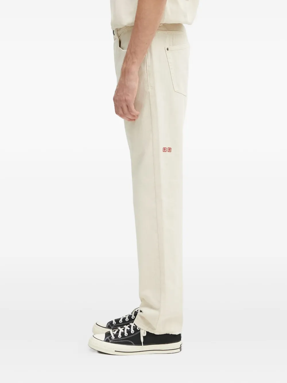 Ksubi Jeans met geborduurde patch Beige