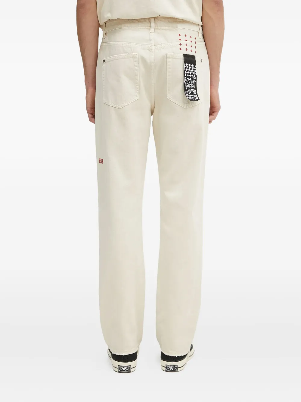 Ksubi Jeans met geborduurde patch Beige