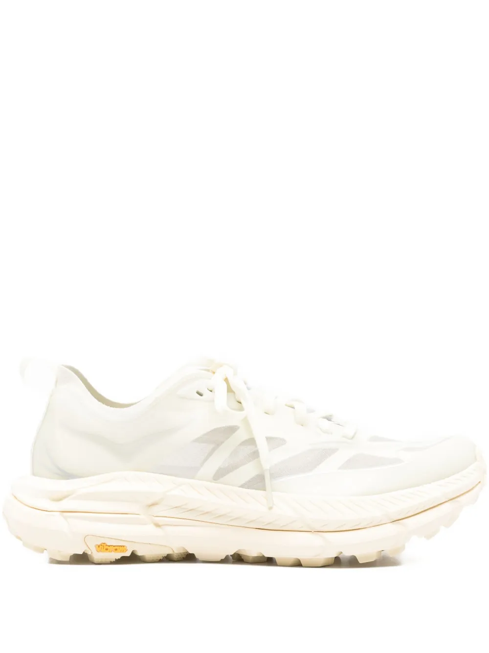 HOKA lace-up mesh sneakers Neutrals