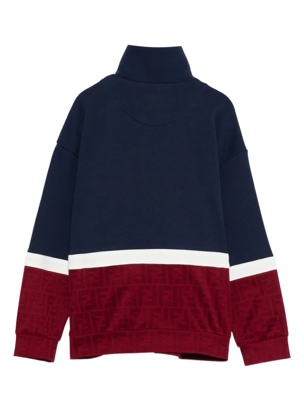 Fendi Kids number-applique zip-up sweatshirt Blauw