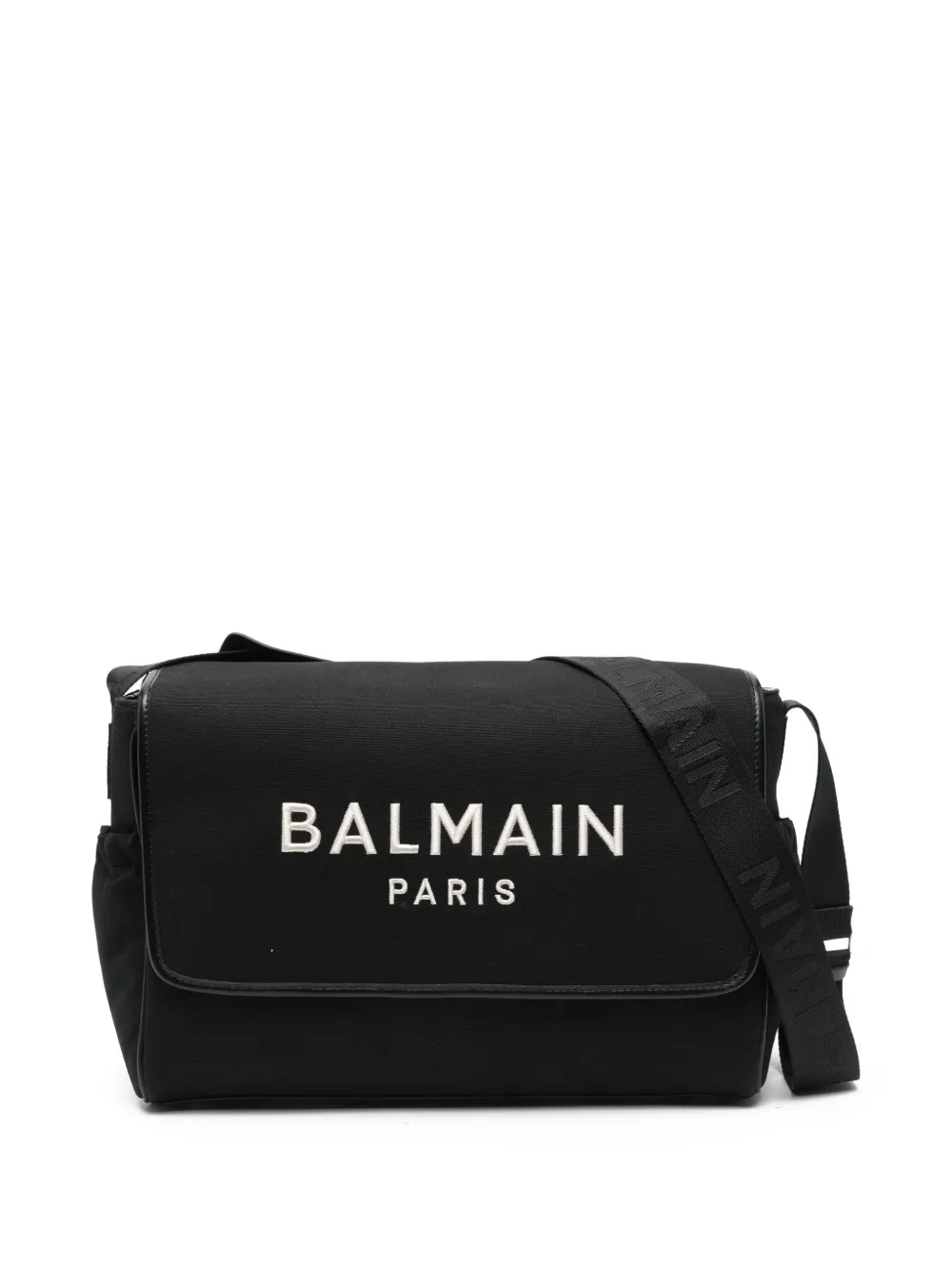 Balmain Kids logo-embroidered changing bag Zwart