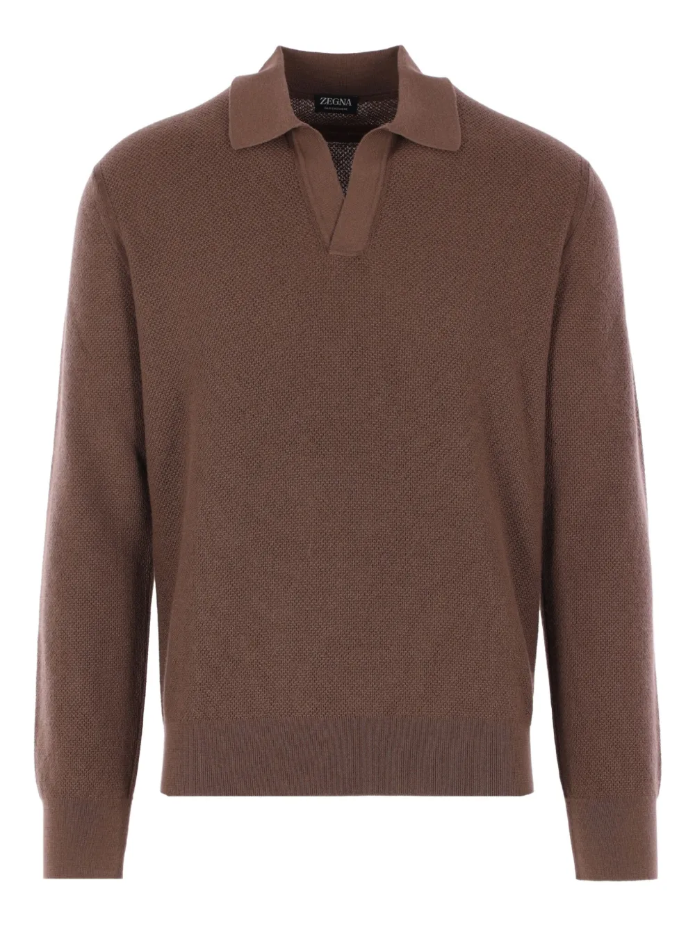 Zegna open-collar sweater | Brown | Image 1
