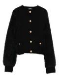 Balmain Kids fluffy-sleeve button cardigan - Black