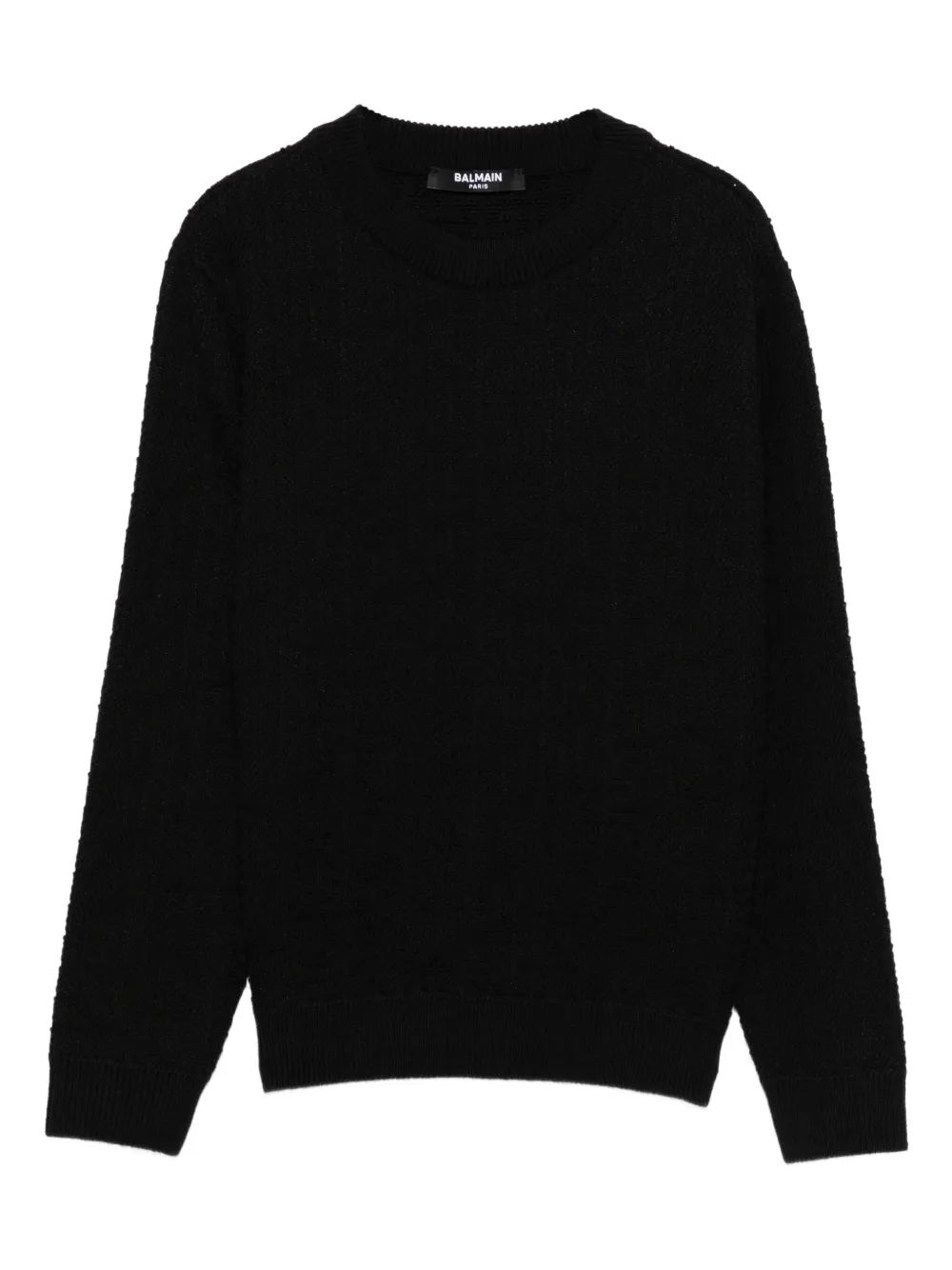 Balmain Kids textured crew-neck jumper Zwart