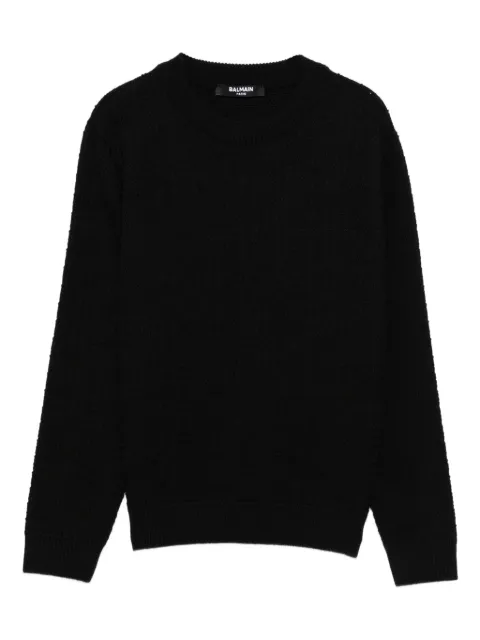 Balmain Kids textured crew-neck jumper