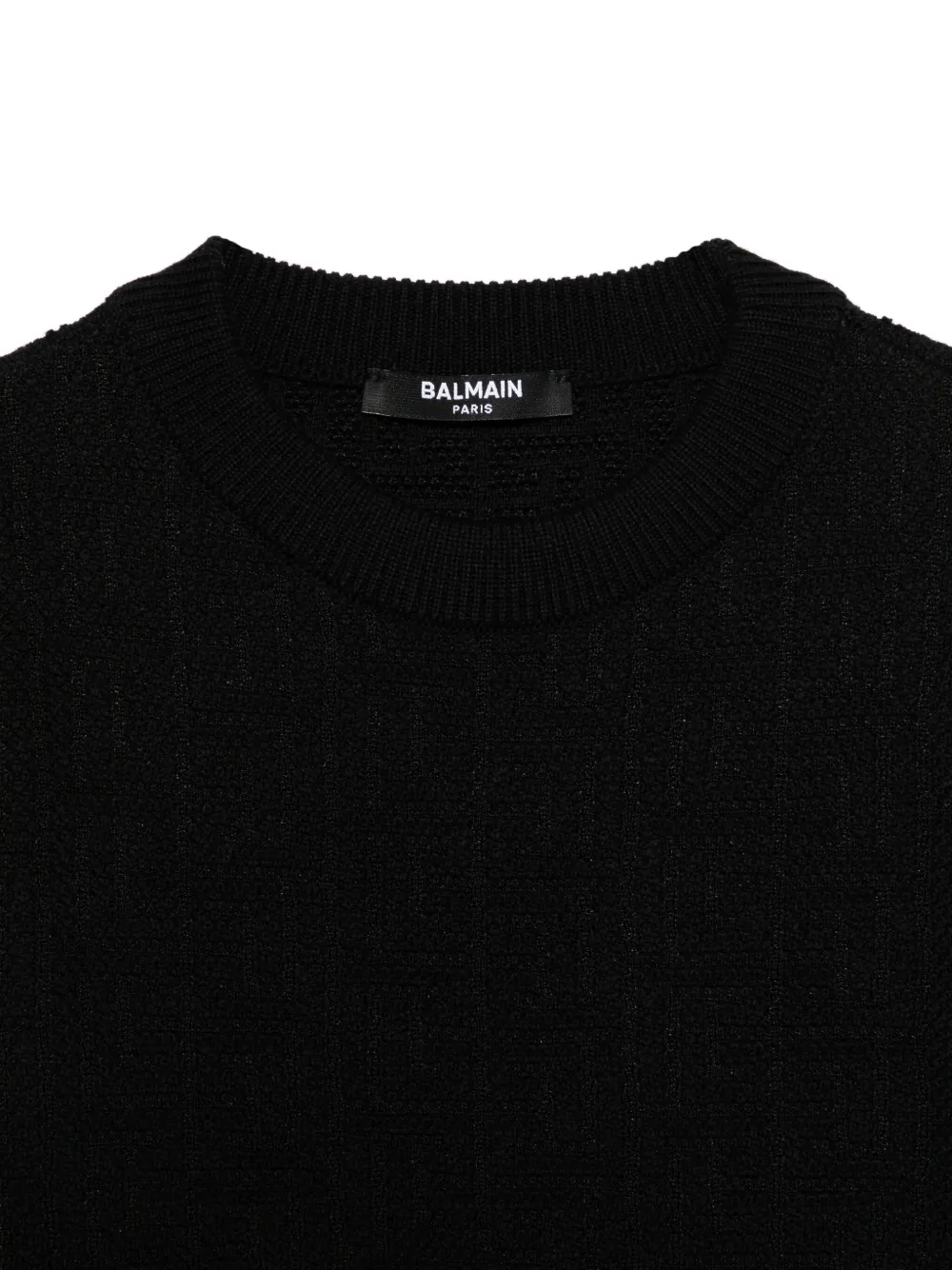 Balmain Kids textured crew-neck jumper Zwart