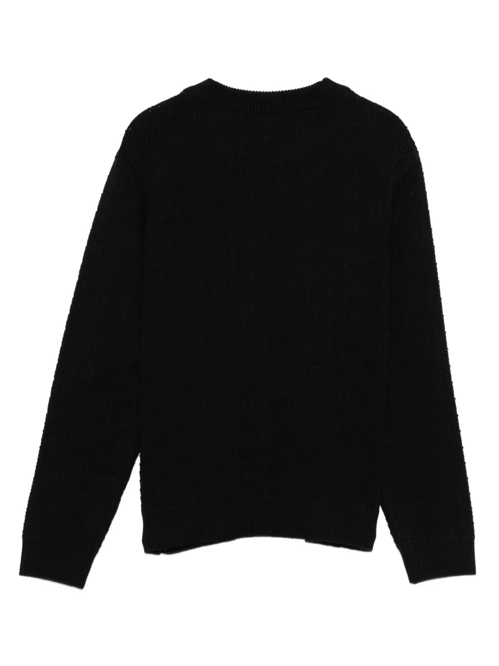 Balmain Kids textured crew-neck jumper Zwart