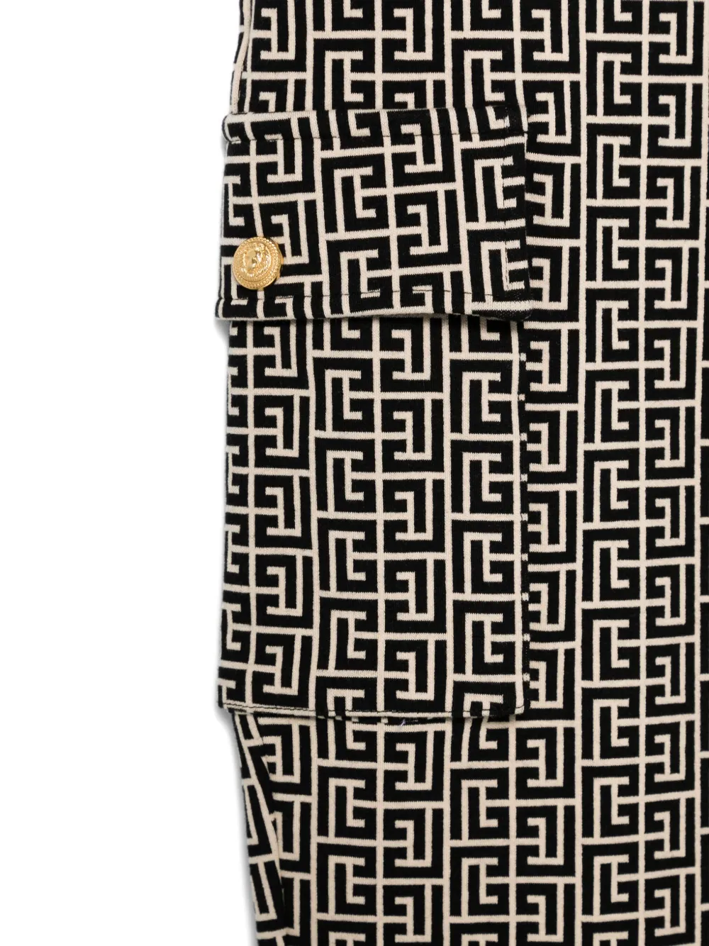 Balmain Kids Cargo broek met geometrisch patroon Zwart