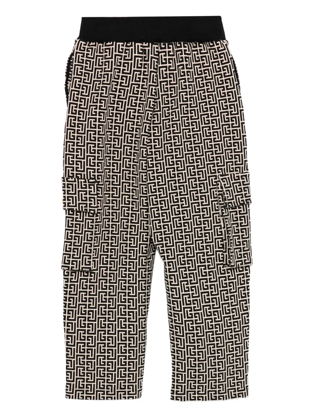 Balmain Kids Cargo broek met geometrisch patroon Zwart