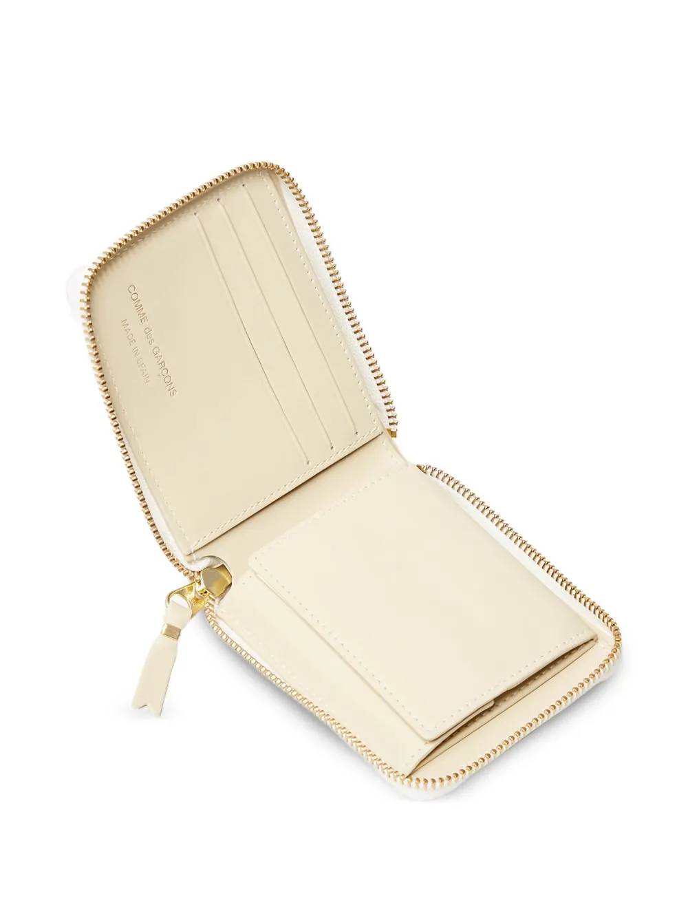 Comme Des Garçons Zip-around Leather Wallet In Neutral