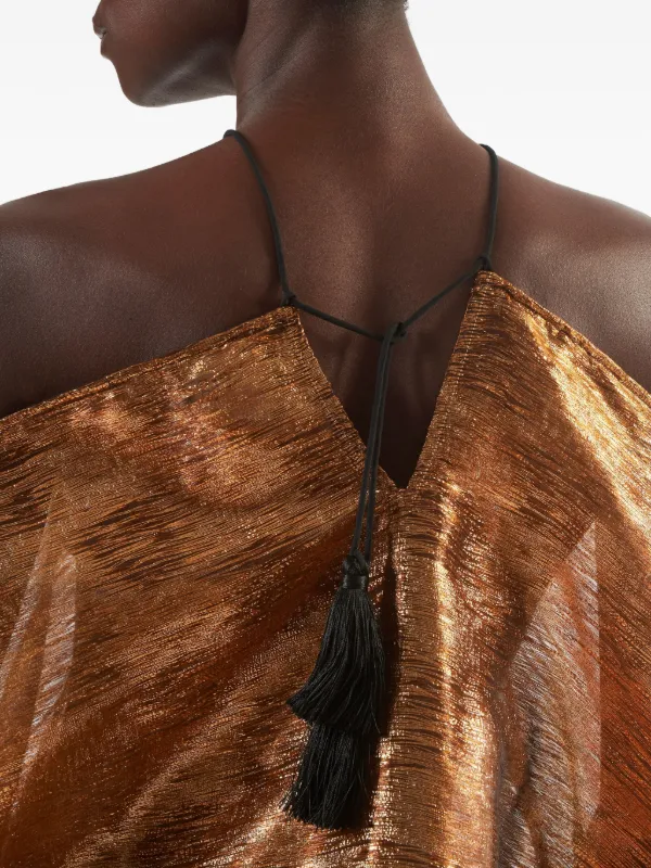 Taller Marmo Metallic Tassel Dress | Brown | FARFETCH