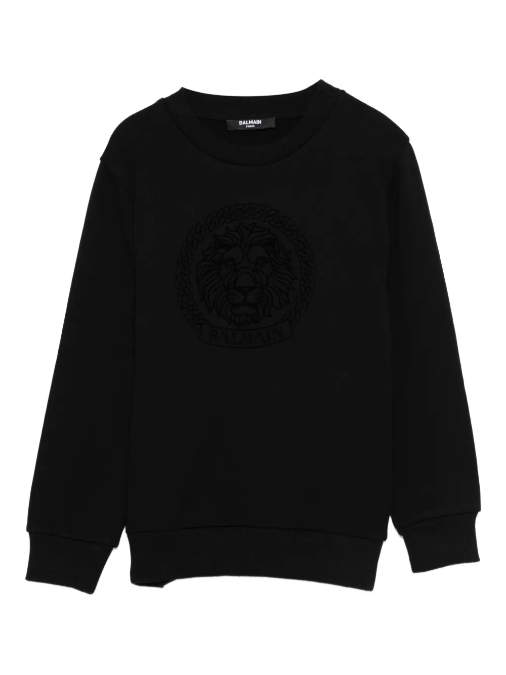 Balmain Kids lion-emblem sweatshirt Zwart