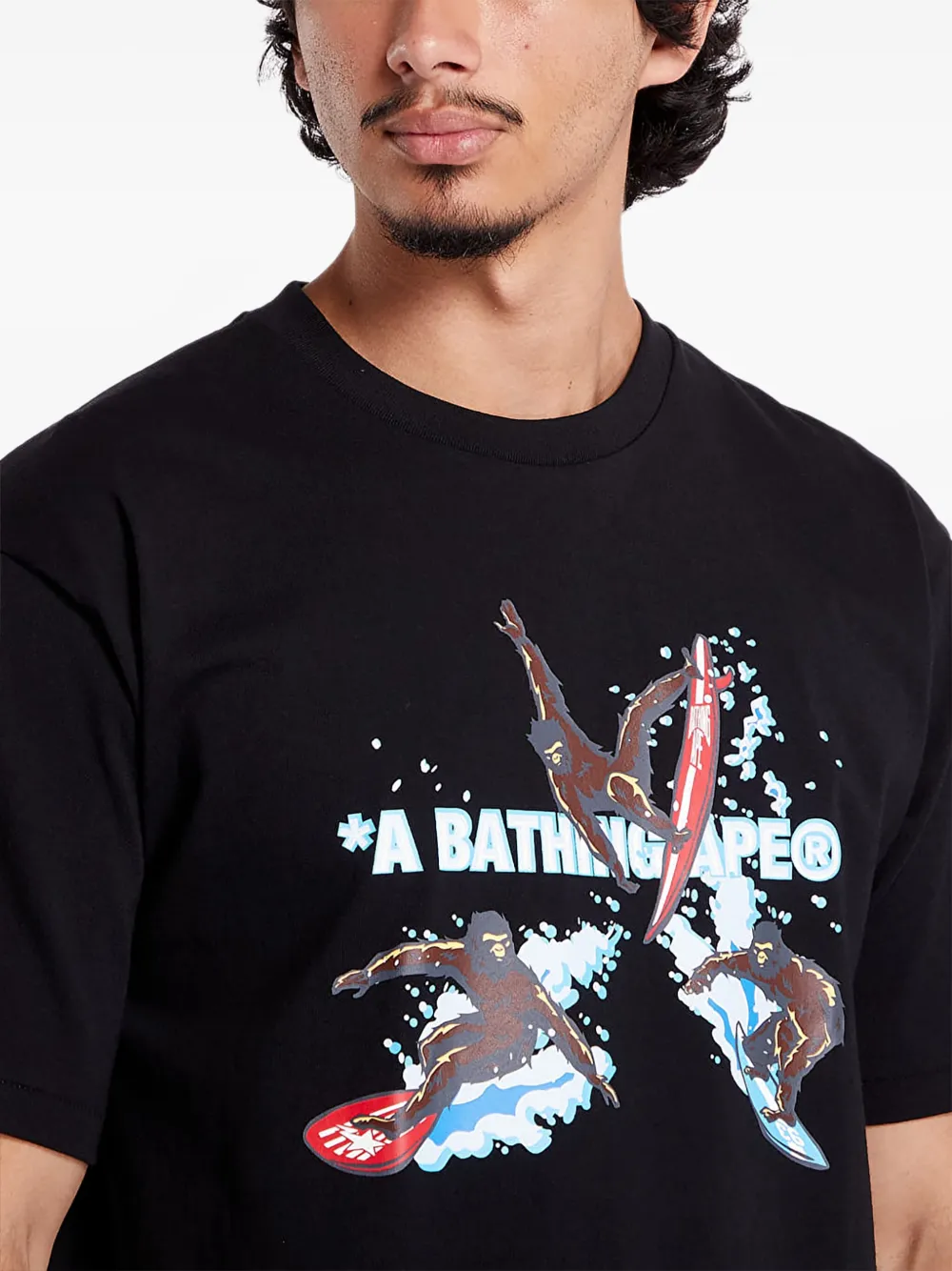 A BATHING APE T-shirt met grafische print Zwart
